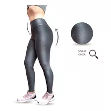 Calça Legging Cós Alto Cinza Escuro Fitness