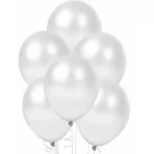 50 Unid Balão Bexiga Pérola Branco 9 Pol Perolizado Brilho