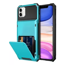 Funda Celeste Con Tarjetero Para iPhone 11/11 Pro