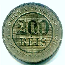 Moeda Brasileira República 200 Réis 1889 Níquel V045 L.4414