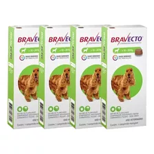 Combo / Kit - 4 Bravecto 10 A 20kg Carrapatos E Pulgas 