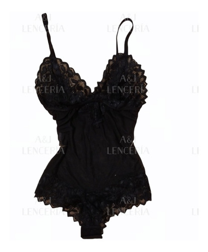 Body Talle Grande Sexy Negro Xxl