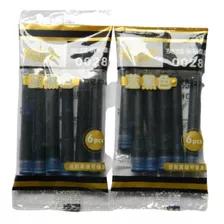 Cartucho De Tinta Pluma Fuente Marca Hero 6 Pzs. Azul Negro