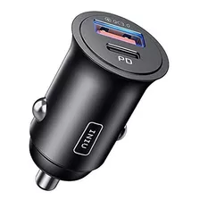 Car Charger, Iniu Dual Ports [usb C 30w+usb A 30w] 5a Qc 3.0