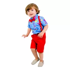 Conjunto Infantil Galinha Pintadinha Roupa Menino Festa