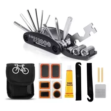 Kit De Manutenção Reparo E Remendo Para Bicicletas Com Chave