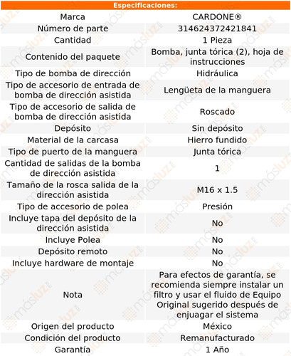 Licuadora Direccin Hidrulica Silhouette 3.8l V6 92/95 Foto 5