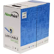 Navepoint Cat5e Cca , 1000 Pies, Azul, Cable