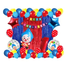 Kit Decoración Globos Metálicos (54 Piezas) Payaso Plim Plim