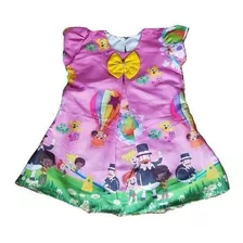 Vestido Infantil Temático Bita Trapézio + Brinde