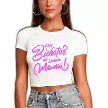 Playera De Karol G Las Bichotas No Lloran Mami Rosa Crop Top