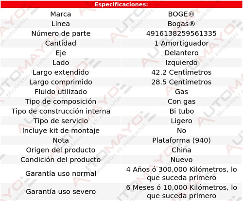 1 - Amortiguador Gas Izq Del Boge Bogas Giulietta 12-15 Foto 2