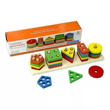 Juego Didáctico De Figuras Geométricas Encajables Montessori