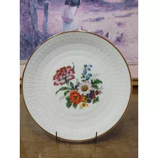 Antiguo Plato De Porcelana Verbano Flores Varias