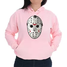 Blusa Moletom Feminina Canguru Mascara Jason Terror Filme 