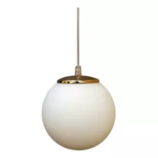 Colgante Globo Esfera Vidrio Opal Satinado Ø15 Dorado