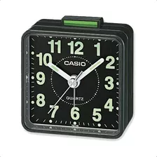 Despertador Com Luz Analógica Casio Tq140 De Números Grandes, Cor Preto/preto