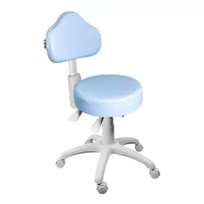 Cadeira Mocho Azul Claro Ergonômico Base Cinza