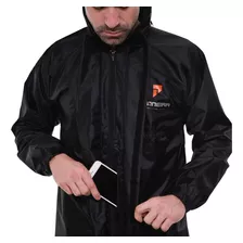 Capa De Chuva Pioneira Para Motociclista Em Nylon Com Capuz 