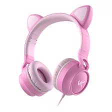 Fone Orelha De Gato Headset Kitty Ear Rosa Preto Vinik