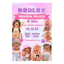 Convite Virtual Para Whatsapp Personalizado Roblox Menina