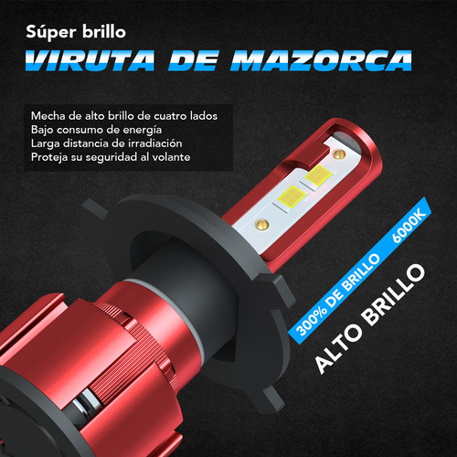 Para Kia Spectra 2005-2009 4x Bombillas De Faro Led 6000k Foto 5