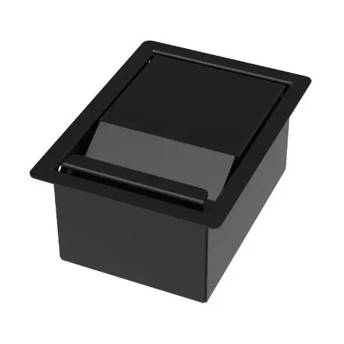 Porta Esponja Inox Preto Com Tampa Embutir Granito 15x11cm Preto