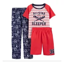 Conjunto Pijama Infantil Carters Menino 3 Peças 