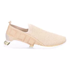 Tênis Feminino Luz Da Lua Knit Dourado - 58650400