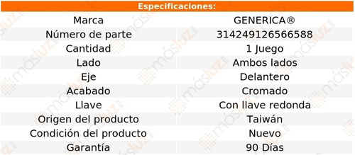 Kit Cilindros De Puertas C/llave Redonda Crom Cougar 81/82 Foto 2