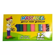 Massinha Para Modelar 180gr 12 Cores Massabel