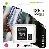 Micro Sd 128 Gb Kingston 100 Mb/s R Clase 10 Canvas Select P