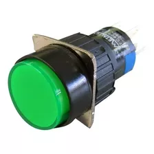 Botão 16mm 2 Rev Led 220v Verde P16ir - Metaltex (i)