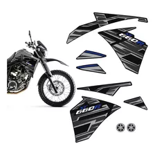 Adesivos Yamaha Xt 660r 2015/2018 Faixa Lateral + Emblemas