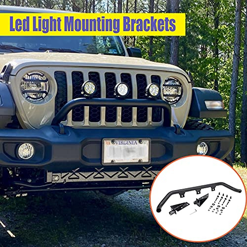 Front Bumper Mounted Light Bar Compatible With Jeep Wra... Foto 2