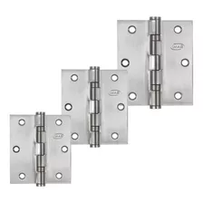 Dobradiça Porta 3.5 X 3 C/ Rolamento Inox Escovado 3pçs Imab