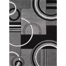 Alfombra Gris Diseño Estampado 3d Tono Combinable 200x240 Cm