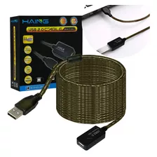 Cable Extension Activa Usb 2.0 Macho Hembra 20 Metros 480mbp Color Negro
