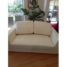 Sofa Cuerina Blanco Dos Cuerpos