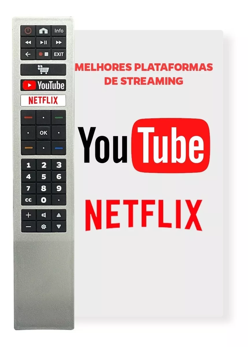 Controle Remoto Tv Aoc Smart Full Hd 43 - Youtube E Netflix