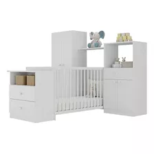 Quarto Infantil C/ Berço E Colchão Olívia Multimóveis Branco