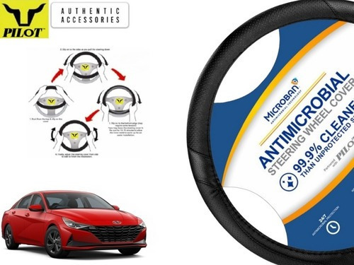 Funda Cubrevolante Negro Antimicrobial Elantra 2021 A 2025 Foto 2