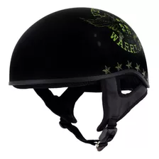 Hot Leathers Hld1025 'vet Biker Warrior' - Casco Plano Negro