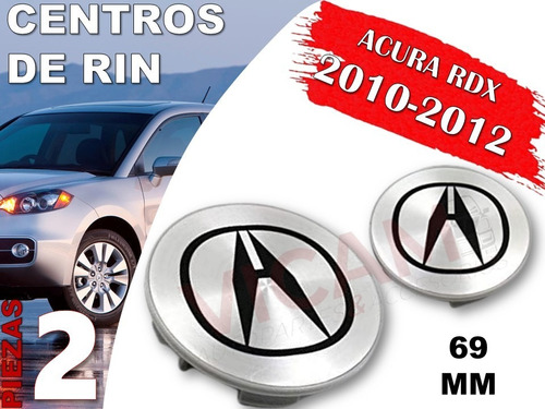 Par De Centros De Rin Acura Rdx 2010-2012 69 Mm (gris) Foto 2