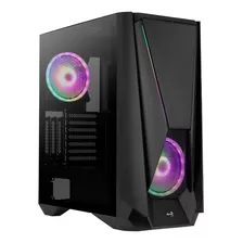 Gabinete Gamer Aerocool Visor Argb Media Torre Con Crist /vc Color Black