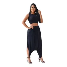 Conjunto Saruel Camisa E Calça Estilo Macacao Roupa Feminina