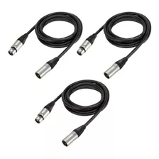 Cable Canon Xlr, De Macho A Hembra, 2mts, Pack De 3 Unidades