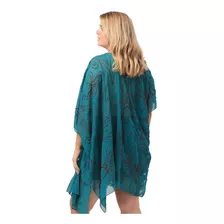 Kimono Mujer Chaleco Largo Bordado Floreado Spiga 31 K3846