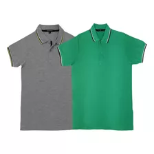 Kit 2 Camisas Masculina Polo Lisa Piquet 100% Algodão