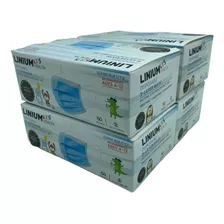 Caja De Cubrebocas Azul Infantil Tricapa 200 Pzs